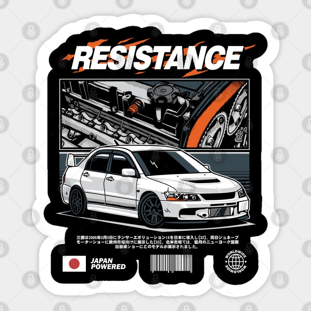 Mitsubishi Lancer Evolution Sticker by JDMAPEX